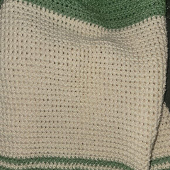 HANDMADE - Knitted Shoulder bag - Green & White - Picture 4 of 4